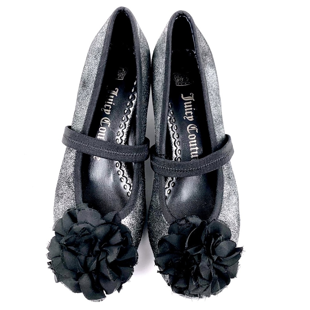 Juicy Couture Big Girls Charcoal Kitten Heel Pumps